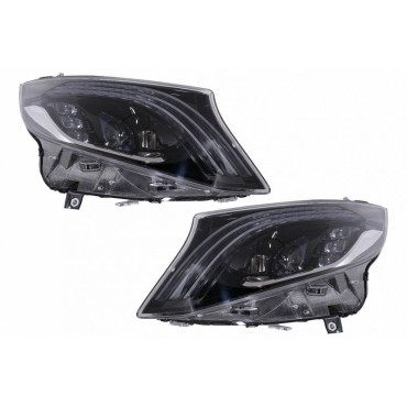 Μπροστινά Φανάρια Set Για Mercedes-Benz Vito W447 14-20 Maybach Look DRL Led Tube Μαύρα