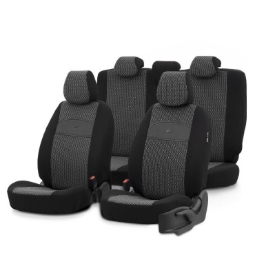 Καλύμματα Αυτοκινήτου Otom Smart Design Universal Ύφασμα / Δερματίνη Σετ Εμπρός / Πίσω 11 Τεμαχίων Μαύρο SLΤSΜΤ101-ΝΖ