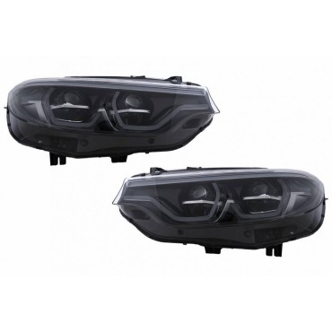 Μπροστινά Φανάρια Set Για Bmw 4 F32 F33 F36 (2013-2019) Conversion Από HID Σε LED Angel Eyes Μαύρα