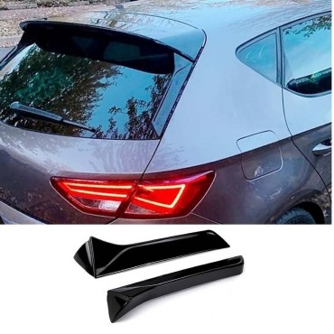 Αεροτομές Πρόσθετα Δεξιά Αριστερά Για Seat Leon FR 5F 13-20 Hatchback Piano Black Standard Έκδοση 2 Τεμάχια