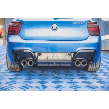 Diffuser Πίσω Προφυλακτήρα Για Bmw 1 F20 11-15 M135i Προφυλακτήρα Γυαλιστερό Μαύρο Με 2 Διπλές Τρύπες Εξάτμισης Αριστερά & Δεξιά Από Abs Πλαστικό Maxton Design 1 Τεμάχιο