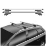 Μπάρες Οροφής Αλουμινίου Universal Menabo Tiger XL 132cm Railing System Σετ Με Πόδια Και Κλειδαριά Ασημί 2 Τεμάχια
