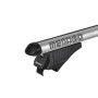 Μπάρες Οροφής Αλουμινίου Universal Menabo Tiger XL 132cm Railing System Σετ Με Πόδια Και Κλειδαριά Ασημί 2 Τεμάχια