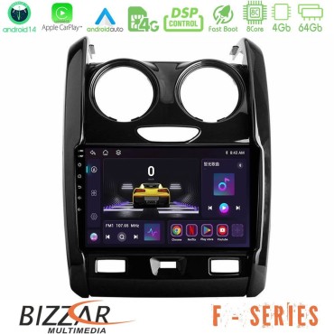 Bizzar F Series 8Core Android14 4+64GB  Dacia Duster 2014-2018 Navigation Multimedia Tablet 9" Με Carplay &amp; Android Auto
