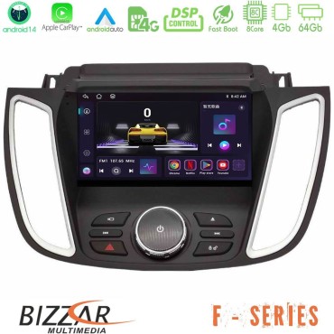 Bizzar F Series 8Core Android14 4+64GB  Ford Kuga/C-Max 2013-2019 Navigation Multimedia Tablet 9" Με Carplay &amp; Android Auto