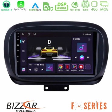 Bizzar F Series 8Core Android14 4+64GB  Fiat 500X Navigation Multimedia Tablet 9" Με Carplay &amp; Android Auto