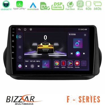 Bizzar F Series 8Core Android14 4+64GB  Fiat Fiorino/Citroen Nemo/Peugeot Bipper Navigation Multimedia Tablet 10" Με Carplay &amp; Android Auto
