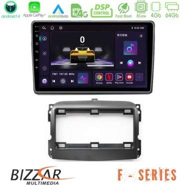 Bizzar F Series 8Core Android14 4+64GB  Fiat 500L Navigation Multimedia Tablet 10" Με Carplay &amp; Android Auto