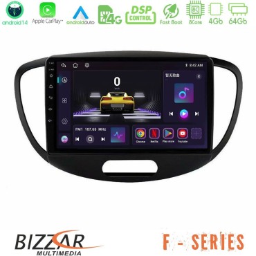 Bizzar F Series 8Core Android14 4+64GB  Hyundai i10 2008-2014 Navigation Multimedia Tablet 9" Με Carplay &amp; Android Auto