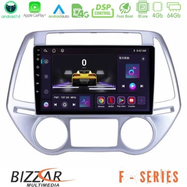 Bizzar F Series 8Core Android14 4+64GB  Hyundai i20 2012-2014 Navigation Multimedia Tablet 9" Με Carplay &amp; Android Auto