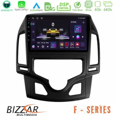 Bizzar F Series 8Core Android14 4+64GB  Hyundai i30 2007-2012 Auto A/C Navigation Multimedia Tablet 9" Με Carplay & Android Auto Bizzar F Series 8Core Android14 4+64GB  Hyundai i30 2007-2012 Auto A/C Navigation Multimedia Tablet 9" Με Carplay & Android Auto
