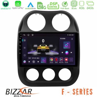 Bizzar F Series 8Core Android14 4+64GB  Jeep Compass 2012-2016 Navigation Multimedia Tablet 9" Με Carplay &amp; Android Auto