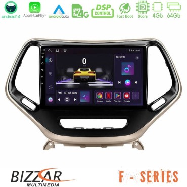 Bizzar F Series 8Core Android14 4+64GB  Jeep Cherokee 2014-2019 Navigation Multimedia Tablet 9" Με Carplay &amp; Android Auto
