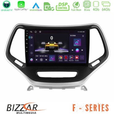 Bizzar F Series 8Core Android14 4+64GB  Jeep Cherokee 2014-2019 Navigation Multimedia Tablet 9" (Ασημί Χρώμα) Με Carplay &amp; Android Auto