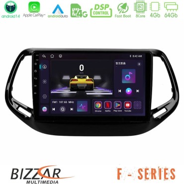 Bizzar F Series 8Core Android14 4+64GB  Jeep Compass 2017&gt; Navigation Multimedia Tablet 10" Με Carplay &amp; Android Auto