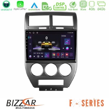Bizzar F Series 8Core Android14 4+64GB  Jeep Compass/Patriot 2007-2008 Navigation Multimedia Tablet 10" Με Carplay &amp; Android Auto