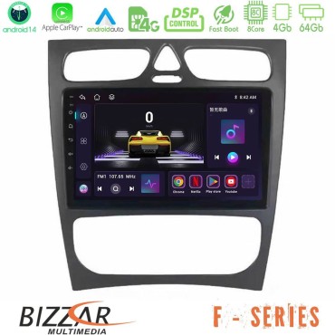 Bizzar F Series 8Core Android14 4+64GB  Mercedes C Class (W203) Navigation Multimedia Tablet 9" Με Carplay &amp; Android Auto