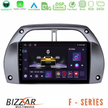 Bizzar F Series 8Core Android14 4+64GB  Toyota RAV4 2001 - 2006 Navigation Multimedia Tablet 9" Με Carplay & Android Auto