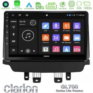 Clarion GL700 Lite Series 8Core Android11 6+128GB Mazda 2 2014-2021 Navigation Multimedia Tablet 9" Με Carplay &amp; Android Auto