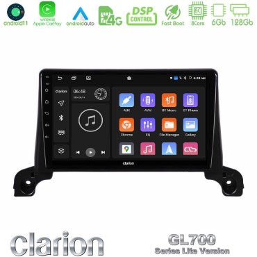 Clarion GL700 Lite Series 8Core Android11 6+128GB Peugeot 3008/5008 2017-2023 Navigation Multimedia Tablet 9" Με Carplay &amp; Android Auto