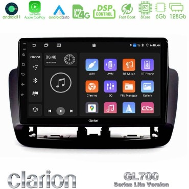Clarion GL700 Lite Series 8Core Android11 6+128GB Seat Ibiza 2012-2015 Navigation Multimedia Tablet 9" Με Carplay &amp; Android Auto