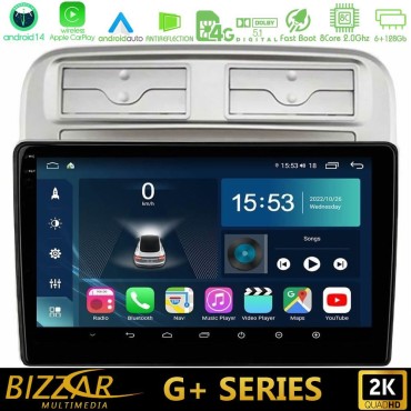 Bizzar G+ Series Fiat Grande Punto 2006-2011 8core Android14 6+128GB Navigation Multimedia Tablet 9"