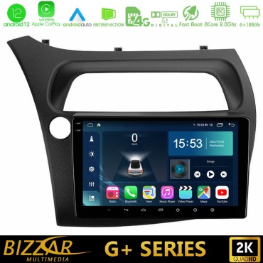 Bizzar G+ Series Honda CiviC Hatchback 2006-2011 8core Android12 6+128GB Navigation Multimedia Tablet 9"