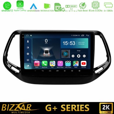 Bizzar G+ Series Jeep Compass 2017&gt; 8core Android12 6+128GB Navigation Multimedia Tablet 10"