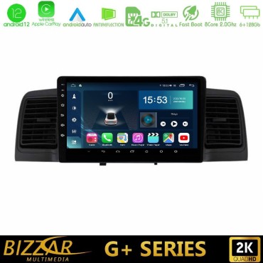 Bizzar G+ Series Toyota Corolla 2002-2006 8Core Android12 6+128GB Navigation Multimedia Tablet 9"