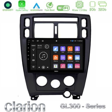 Clarion GL300 Series Hyundai Tucson 2006 – 2013 4Core Android11 2+32GB Navigation Multimedia Tablet 10" Με Carplay &amp; Android Auto