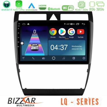 Bizzar LQ Series 4Core Android14 2+32GB Audi A6 (C5) 1997-2004 Navigation Multimedia Tablet 9" Με Carplay &amp; Android Auto