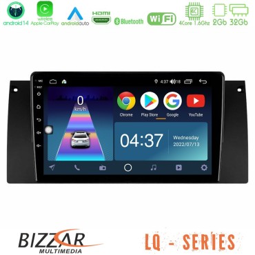 Bizzar LQ Series 4Core Android14 2+32GB BMW 5 Series 4Core Android14 2+32GB (E39) / X5 (E53) Navigation Multimedia Tablet 9" Με Carplay &amp; Android Auto