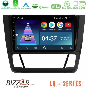 Bizzar LQ Series 4Core Android14 2+32GB BMW 1Series 4Core Android14 2+32GB E81/E82/E87/E88 (AUTO A/C) Navigation Multimedia Tablet 9" Με Carplay &amp; Android Auto