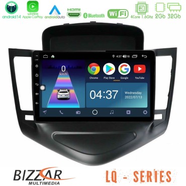 Bizzar LQ Series 4Core Android14 2+32GB    Chevrolet Cruze 2009-2012 Navigation Multimedia Tablet 9"  Με Carplay &amp; Android Auto (Μαύρο)