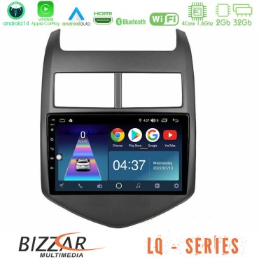 Bizzar LQ Series 4Core Android14 2+32GB Chevrolet Aveo 2011-2017 Navigation Multimedia Tablet 9" Με Carplay &amp; Android Auto
