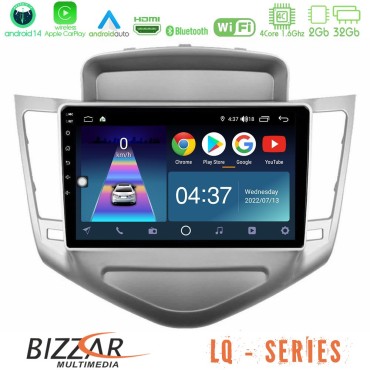 Bizzar LQ Series 4Core Android14 2+32GB Chevrolet Cruze 2009-2012 Navigation Multimedia Tablet 9" Με Carplay &amp; Android Auto