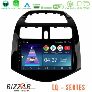 Bizzar LQ Series 4Core Android14 2+32GB Chevrolet Spark 2009-2015 Navigation Multimedia Tablet 9" Με Carplay &amp; Android Auto