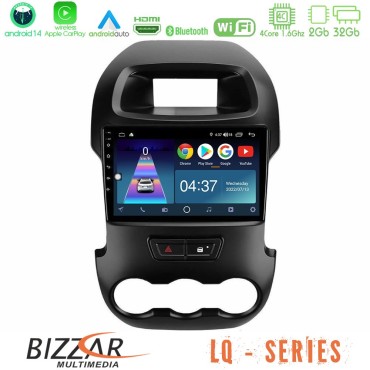 Bizzar LQ Series 4Core Android14 2+32GB Ford Ranger 2012-2016 Navigation Multimedia Tablet 9" Με Carplay &amp; Android Auto