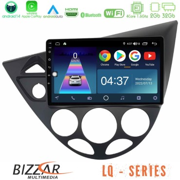 Bizzar LQ Series 4Core Android14 2+32GB Ford Focus 1999-2004 Navigation Multimedia Tablet 9" Με Carplay &amp; Android Auto