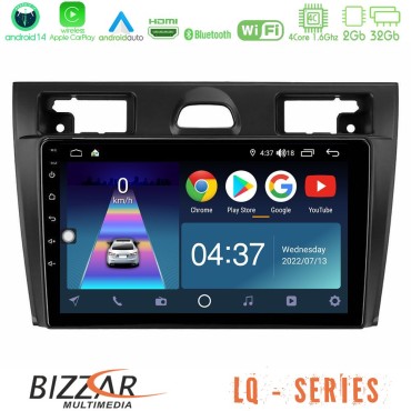 Bizzar LQ Series 4Core Android14 2+32GB Ford Fiesta/Fusion Navigation Multimedia Tablet 9" Με Carplay &amp; Android Auto