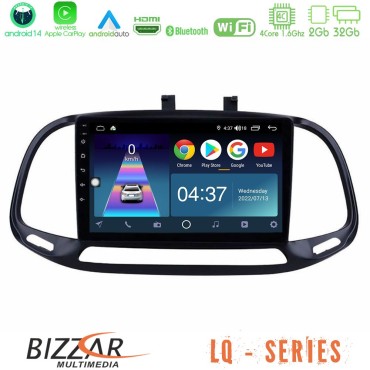 Bizzar LQ Series 4Core Android14 2+32GB Fiat Doblo 2015-2022 Navigation Multimedia Tablet 9" Με Carplay &amp; Android Auto