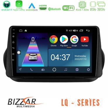Bizzar LQ Series 4Core Android14 2+32GB Fiat Fiorino/Citroen Nemo/Peugeot Bipper Navigation Multimedia Tablet 9" Με Carplay &amp; Android Auto