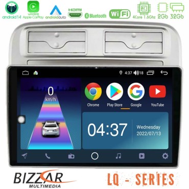 Bizzar LQ Series 4Core Android14 2+32GB Fiat Grande Punto 2006-2011 Navigation Multimedia Tablet 9"  Με Carplay &amp; Android Auto