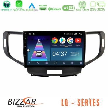 Bizzar LQ Series 4Core Android14 2+32GB Honda Accord 2008-2015 Navigation Multimedia Tablet 9" Με Carplay &amp; Android Auto