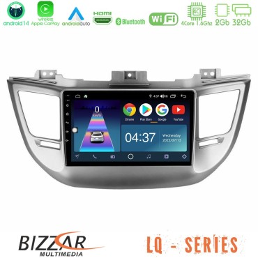Bizzar LQ Series 4Core Android14 2+32GB Hyundai Tucson 2015-2018 Navigation Multimedia Tablet 9" Με Carplay &amp; Android Auto