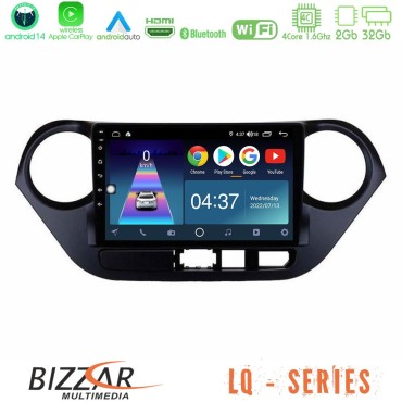 Bizzar LQ Series 4Core Android14 2+32GB Hyundai i10 2014-2020 Navigation Multimedia Tablet 9" Με Carplay &amp; Android Auto