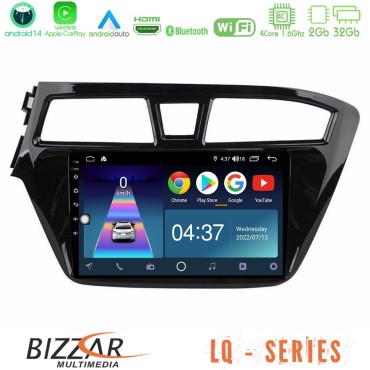 Bizzar LQ Series 4Core Android14 2+32GB Hyundai i20 2014-2018 Navigation Multimedia Tablet 9" Με Carplay &amp; Android Auto