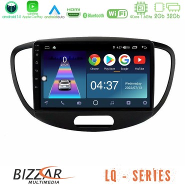 Bizzar LQ Series 4Core Android14 2+32GB Hyundai i10 2008-2014 Navigation Multimedia Tablet 9" Με Carplay &amp; Android Auto