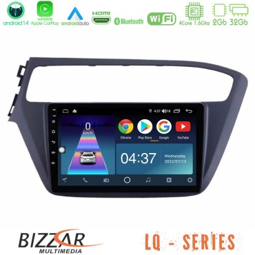 Bizzar LQ Series 4Core Android14 2+32GB Hyundai i20 2018-2020 Navigation Multimedia Tablet 9" Με Carplay &amp; Android Auto