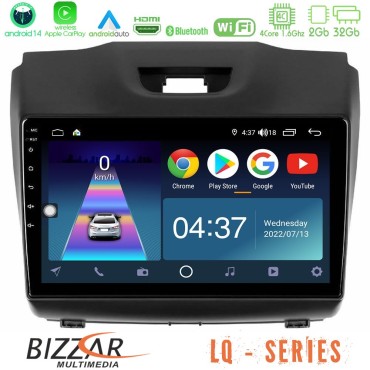 Bizzar LQ Series 4Core Android14 2+32GB Isuzu D-MAX 2012-2019 Navigation Multimedia Tablet 9" Με Carplay &amp; Android Auto